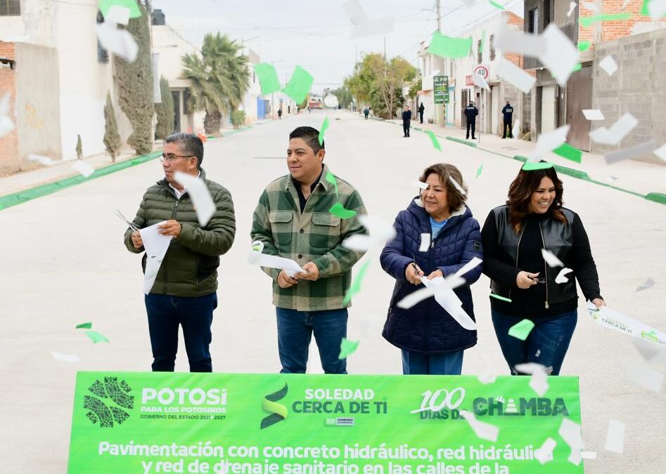 RICARDO GALLARDO ENTREGA TRANSFORMACIÓN DE RANCHO BLANCO, EN SOLEDAD• Con inversión superior a los 36 millones de pesos, mejora calidad de vida de más de cinco mil familias con infraestructura urbana
