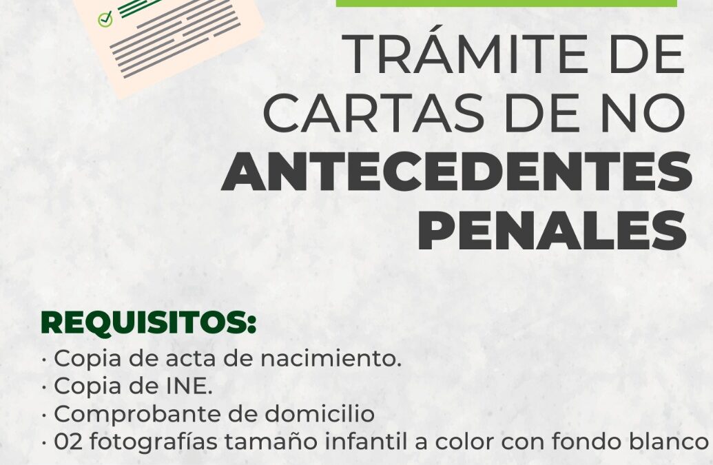 ABRIRÁ VILLA DE POZOS MÓDULO PARA EXPEDICIÓN DE CARTAS DE ANTECEDENTES NO PENALES