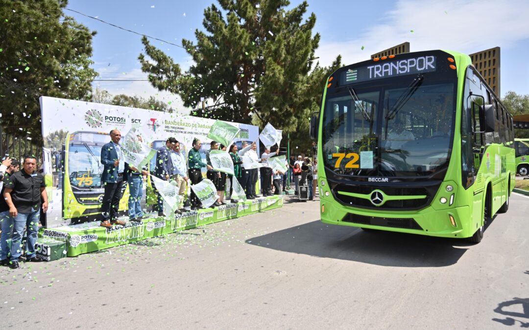 ARRANCA RICARDO GALLARDO RENOVACIÓN DE UNIDADES DE TRANSPORTE PÚBLICO• El Gobierno Estatal y concesionarios trabajan en conjunto para brindar un mejor servicio a las y los potosinos