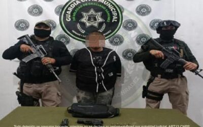 GUARDIA CIVIL MUNICIPAL ASEGURA A MASCULINO EN POSESIÓN DE ARMA DE FUEGO EN COLONIA RANCHO PAVÓN