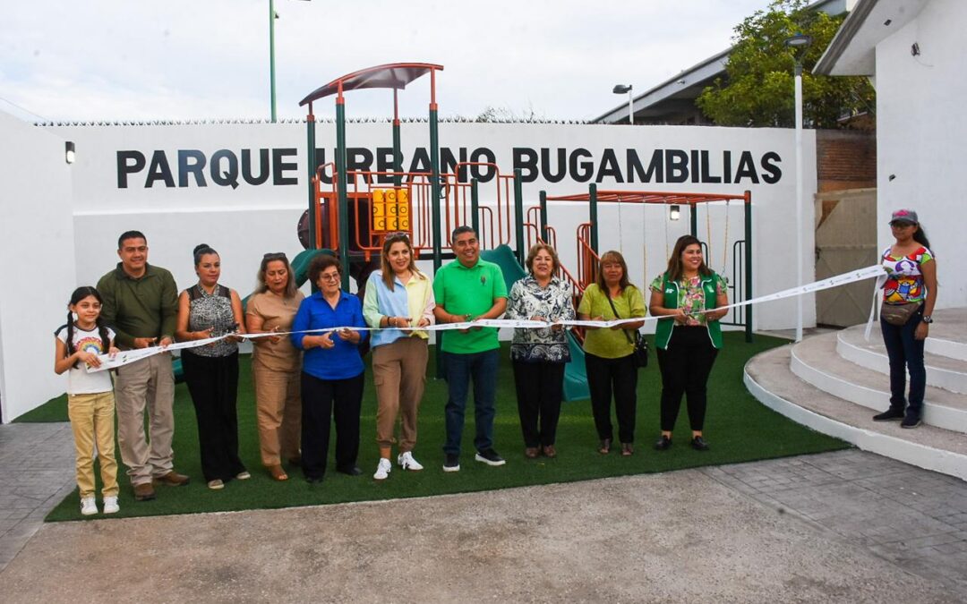 ALCALDE JUAN MANUEL NAVARRO ENTREGA MODERNO Y ATRACTIVO PARQUE URBANO A FAMILIAS DEL FRACCIONAMIENTO BUGAMBILIAS